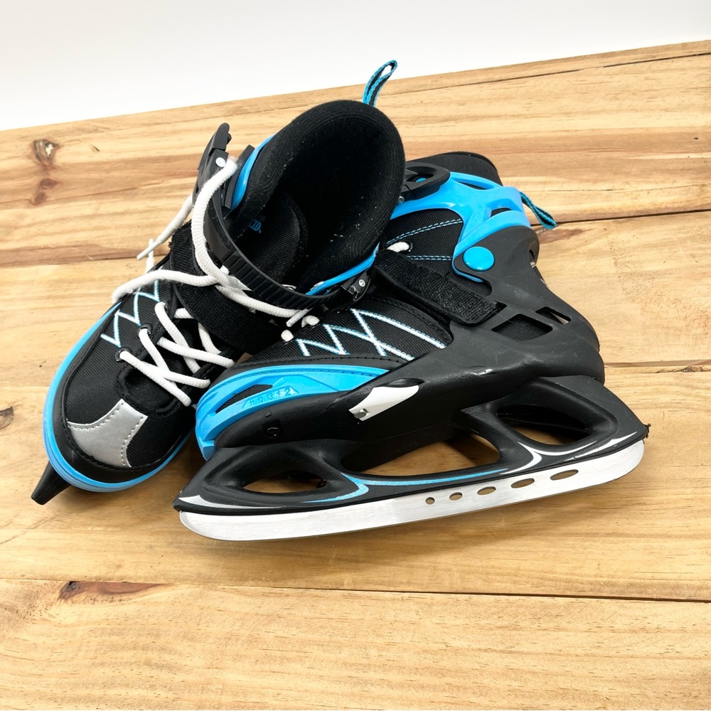 Kids Ice Skates Lake Placid Black Size 11-2 Youth